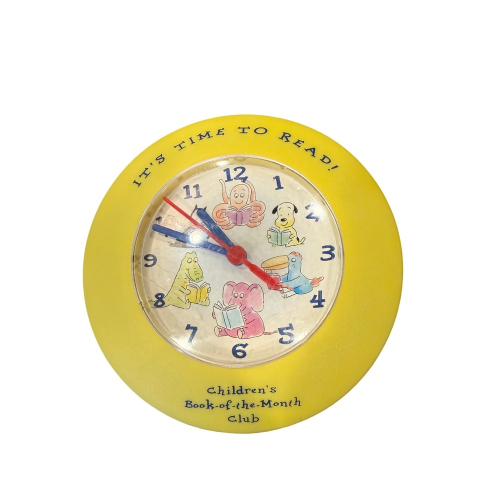 Vintage‎ Childrens Book of the Month Club Wall Clock Its Time To Read Yellow